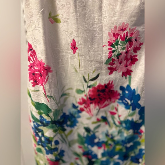 NWOT- CHAPS SUMMER DRESS KNEE LENGTH COTTON BLEND FLOWER - Picture 4 of 8